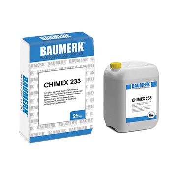 Cement-Acrylic Based, Two Component, Flexible, UV Resistant, Waterproofing Material - CHIMEX 233