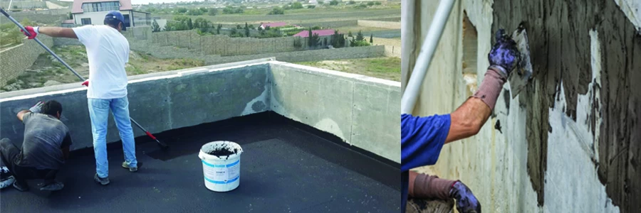 Bitumen-Rubber Based, Cement and Fiber Modified, 2 Component, Liquid Membrane - SCHOUBIT 2K