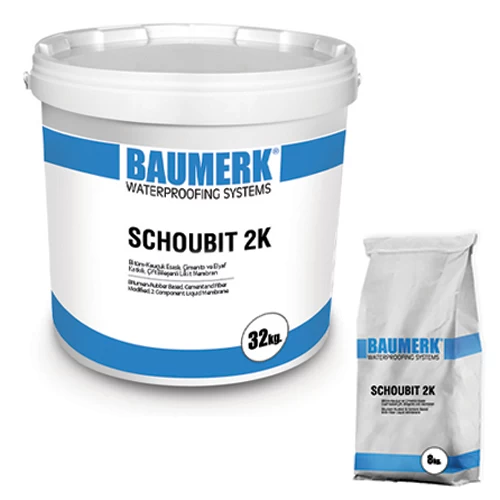 Bitumen-Rubber Based, Cement and Fiber Modified, 2 Component, Liquid Membrane - SCHOUBIT 2K