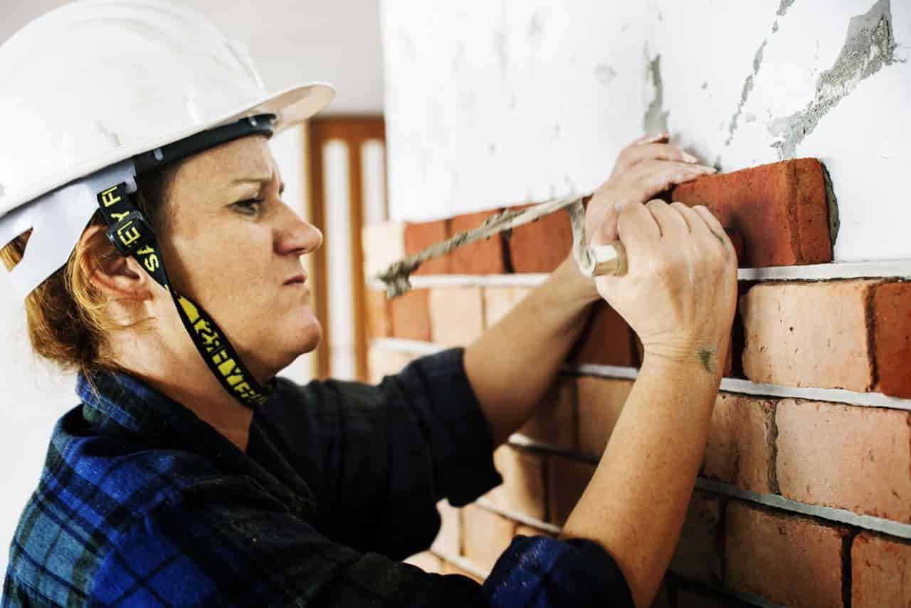 A woman who is working for construction