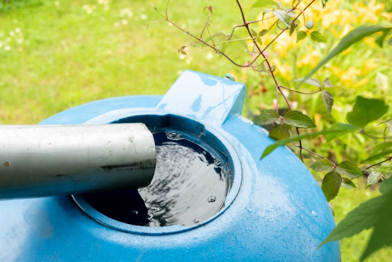 water tank with its top open