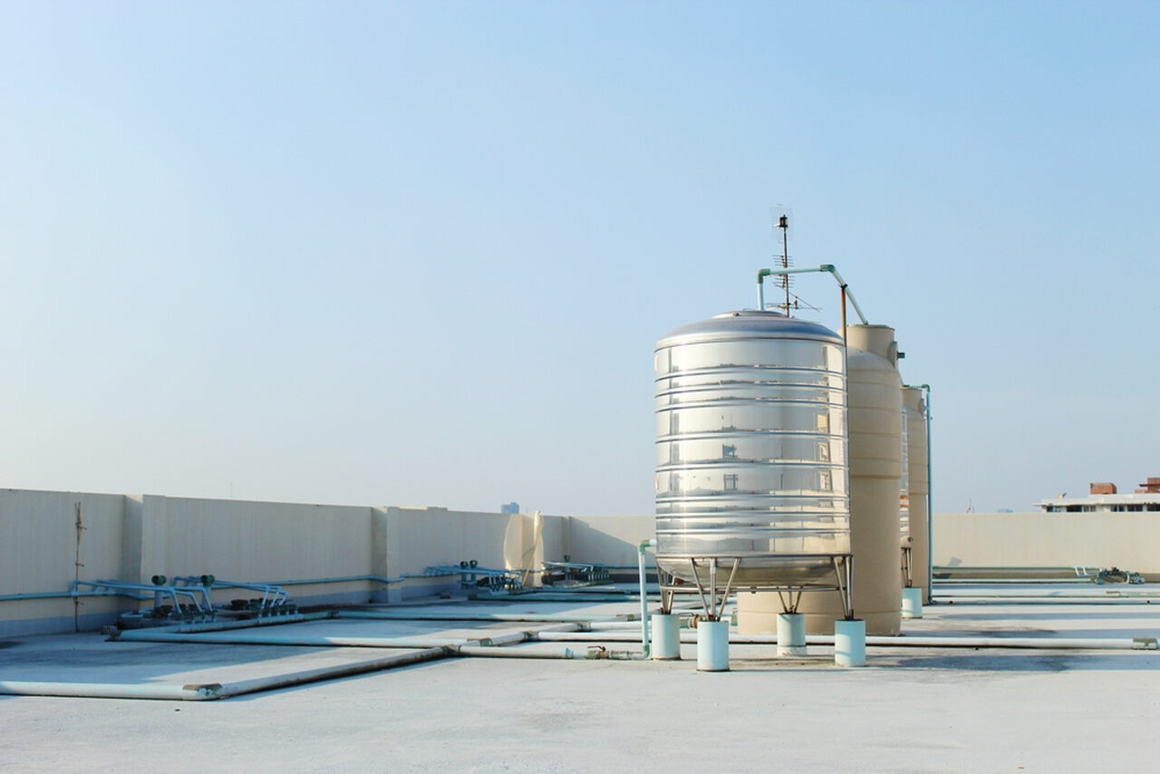 water tanks on the roof