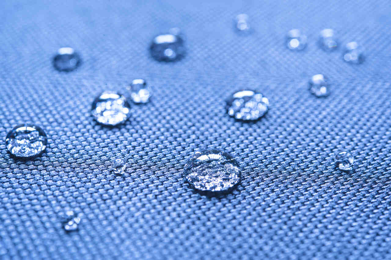 water drops on a blue surface