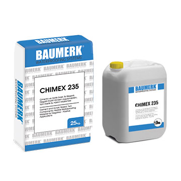 Cement-Acrylic Based, Two Component, Flexible Waterproofing Material for Negative-Positive Application - CHIMEX 235
