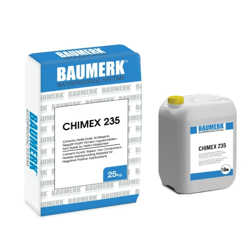 Cement-Acrylic Based, Two Component, Flexible Waterproofing Material for Negative-Positive Application - CHIMEX 235