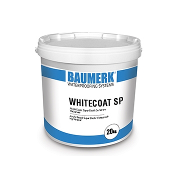 Elastomeric Resin Based, UV Resistant, Super Elastic Waterproofing Material - WHITECOAT SP